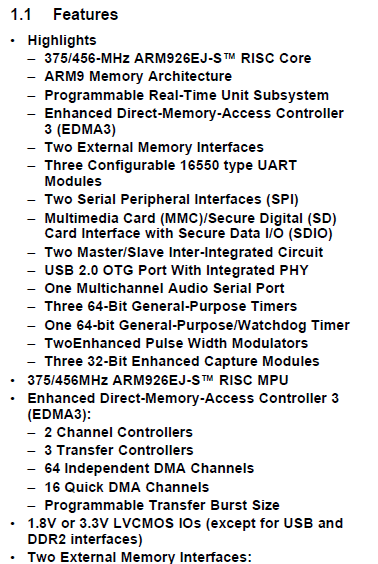 ARM微处理器AM1806的英文原版资料详细概述