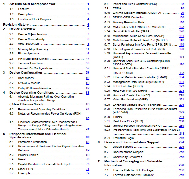 ARM微处理器AM1808的英文原版资料概述