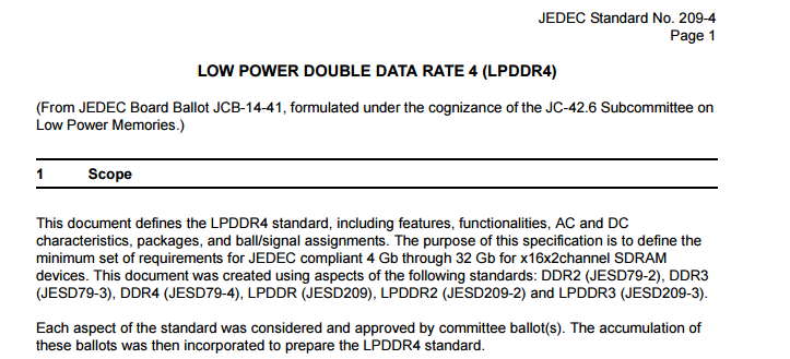 低功耗双数据速率4 JESD209—4（LPDRD4）标准.pdf