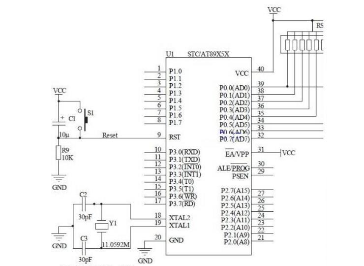 MCS-51單片機最小系統的組成部分及電路圖介紹