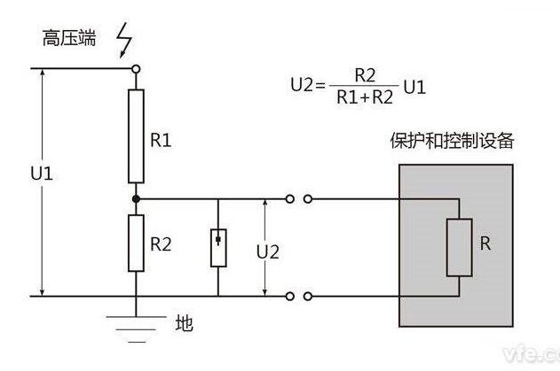 电阻分压器原理图片