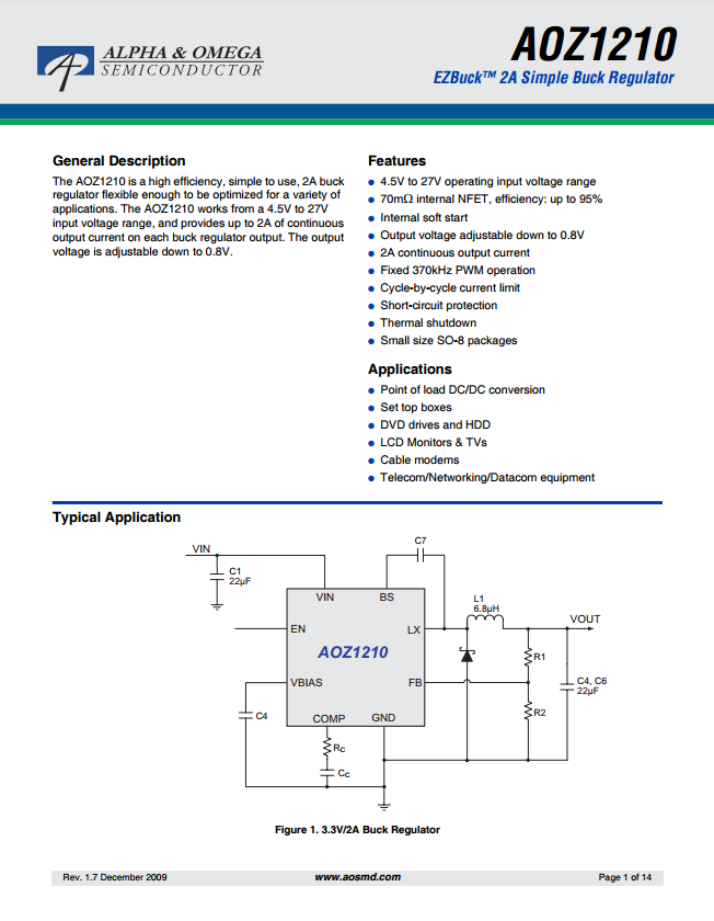 AOZ1210AI芯片资料文档下载.pdf