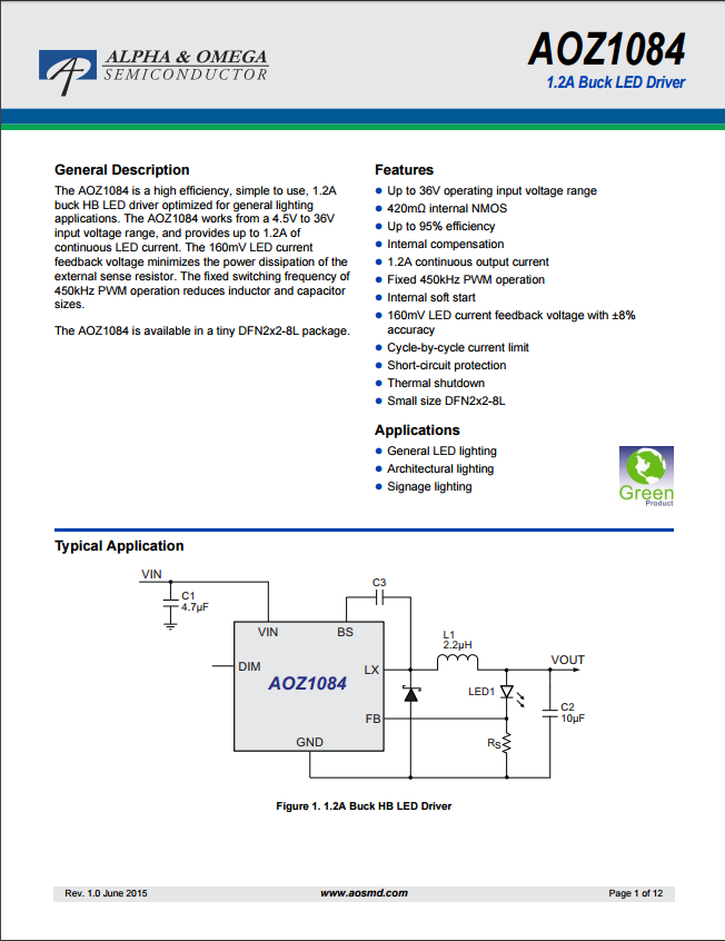 AOZ1084DI芯片资料文档下载.pdf