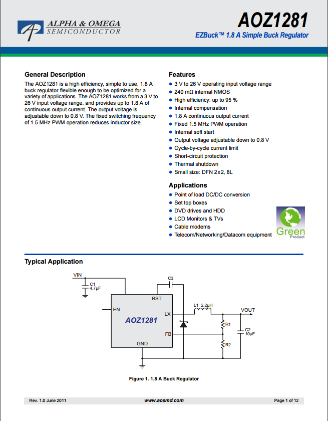 AOZ1281DI芯片资料文档下载.pdf