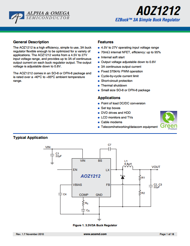 AOZ1212AI芯片资料文档下载.pdf