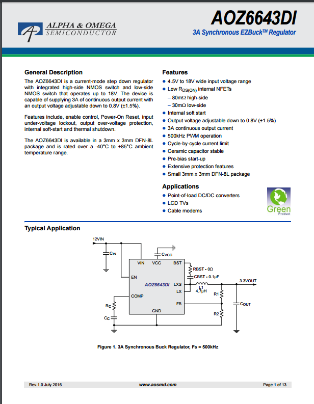 AOZ6643DI芯片资料文档下载.pdf