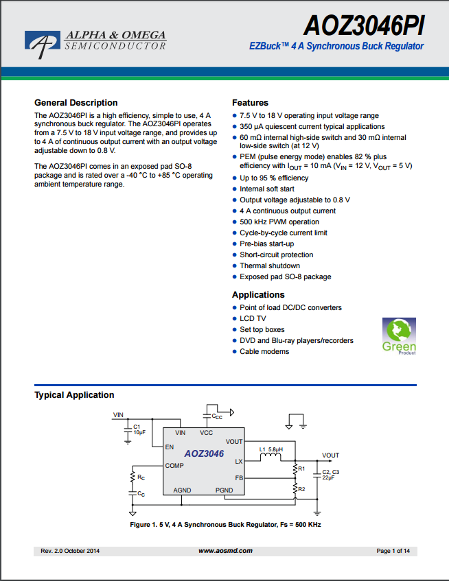 AOZ3046PI芯片資料文檔下載.pdf