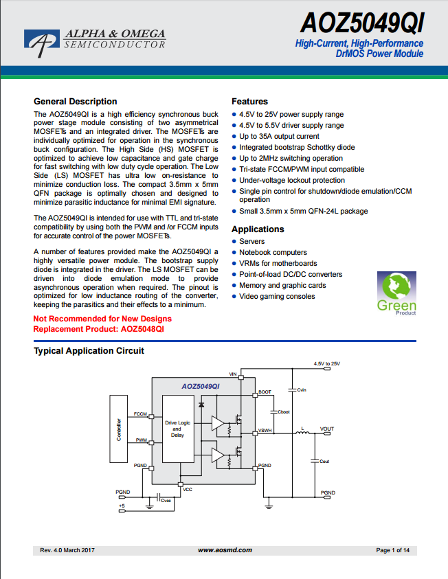 AOZ5049QI芯片资料文档下载.pdf