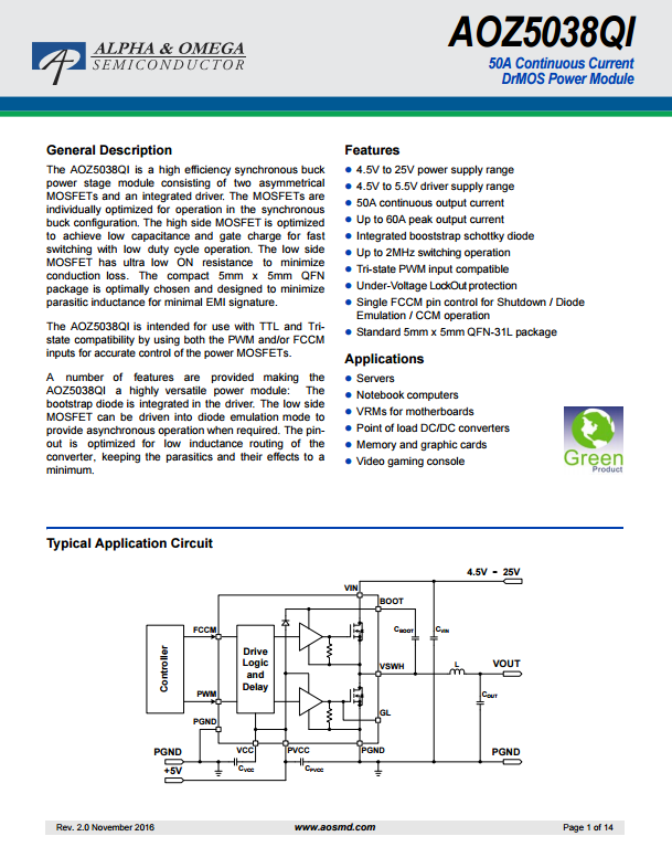 AOZ5038QI芯片资料文档下载.pdf