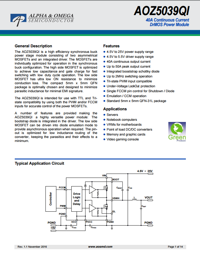 AOZ5039QI芯片资料文档下载.pdf