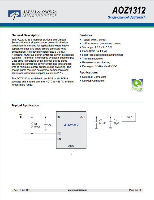 AOZ1312EI-1芯片资料文档下载.pdf