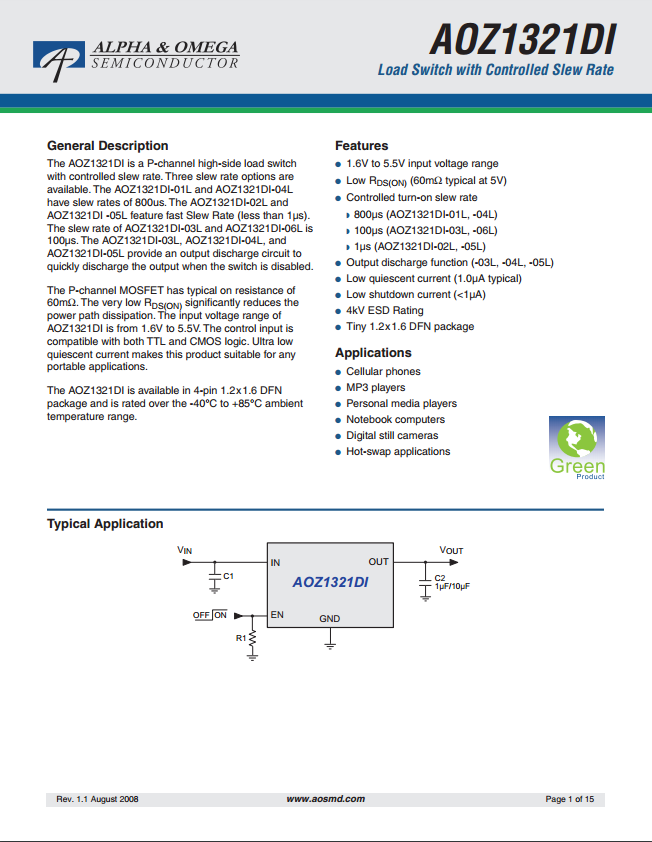 AOZ1321DI芯片資料文檔下載.pdf