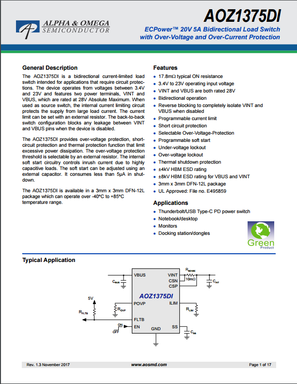 AOZ1375DI-01芯片资料文档下载.pdf