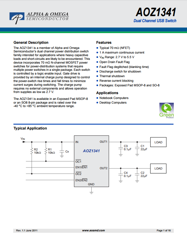 AOZ1341EI芯片資料文檔下載.pdf