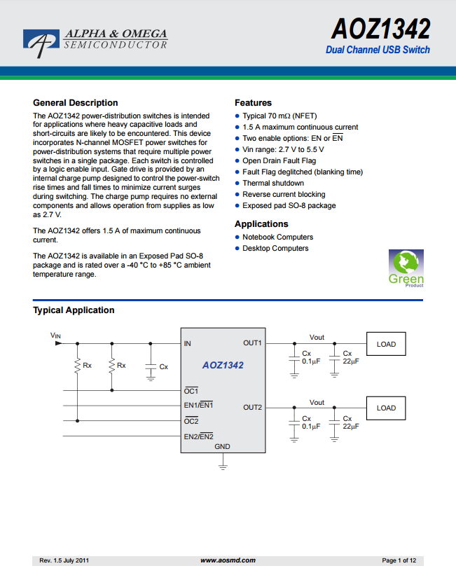 AOZ1342PI-1芯片資料文檔下載.pdf