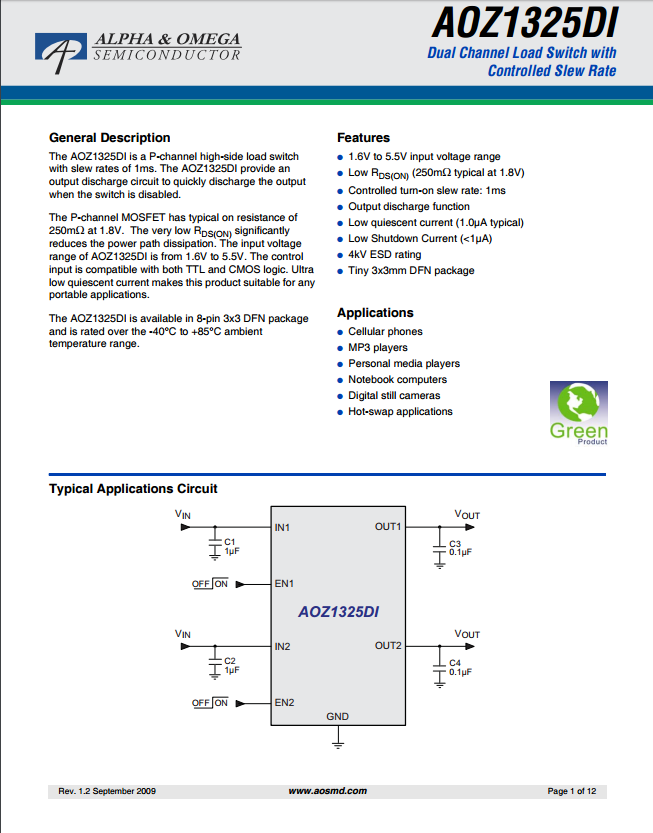 AOZ1325DI芯片資料文檔下載.pdf