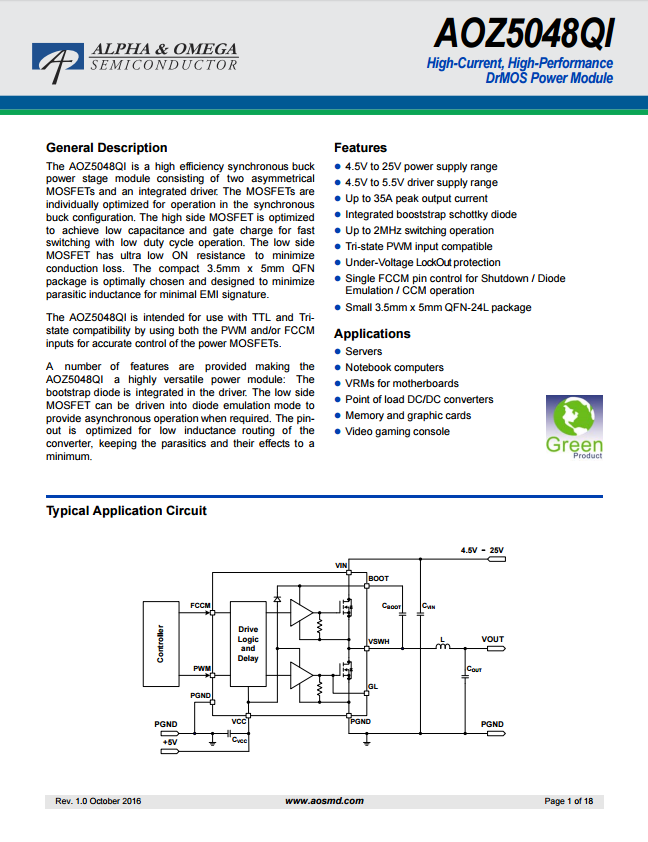 AOZ5048QI芯片资料文档下载.pdf