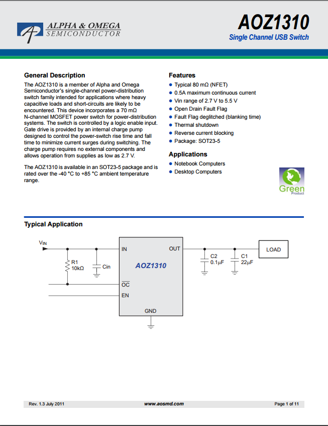AOZ1310CI-1芯片资料文档下载.pdf