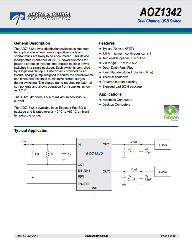 AOZ1342PI芯片资料文档下载.pdf