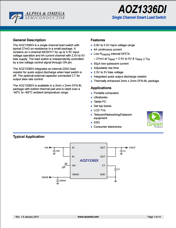 AOZ1336DI芯片资料文档下载.pdf