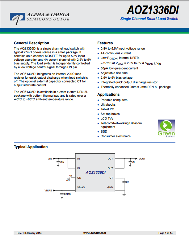 AOZ1336DI芯片資料文檔下載.pdf