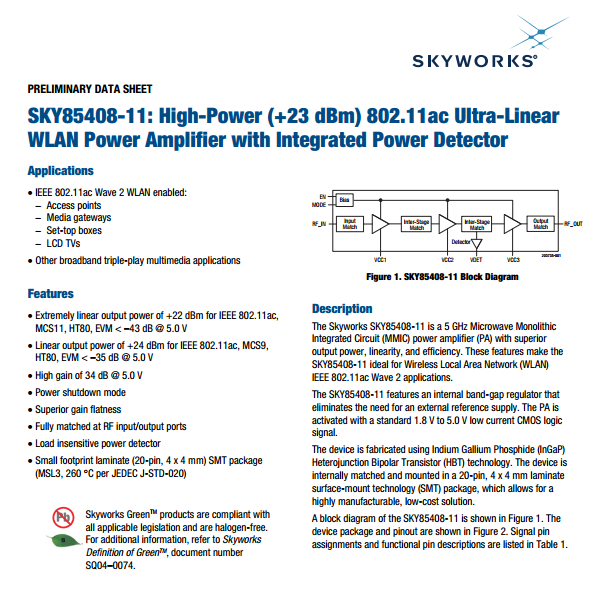 无线芯片SKY85408-11资料下载.pdf