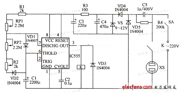 简单定时电路图大全（计数器CD4029\TC9160\CD4017\继电器）