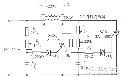 交流稳压电源电路图大全（交流稳压器/可控硅/零触发）