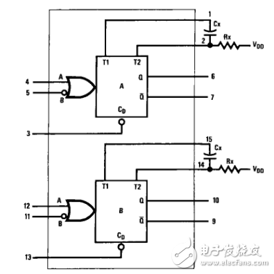 cd4528引脚图及功能_各引脚电压及应用电路