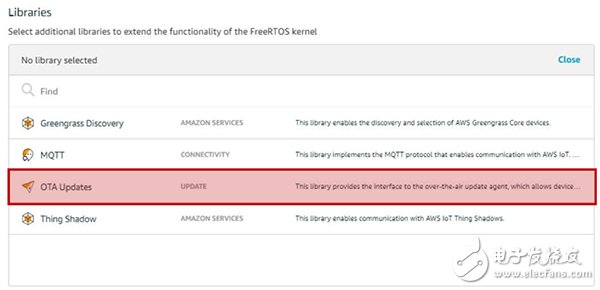 将OTA更新库添加到a：FreeRTOS配置中的图像