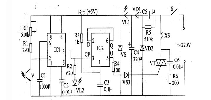 一文解析三极管组成的光控开关电路原理图