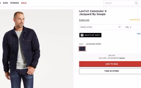 Google和Levi's共同推出的那件Jacquard智能牛仔夹克终于正式上市了