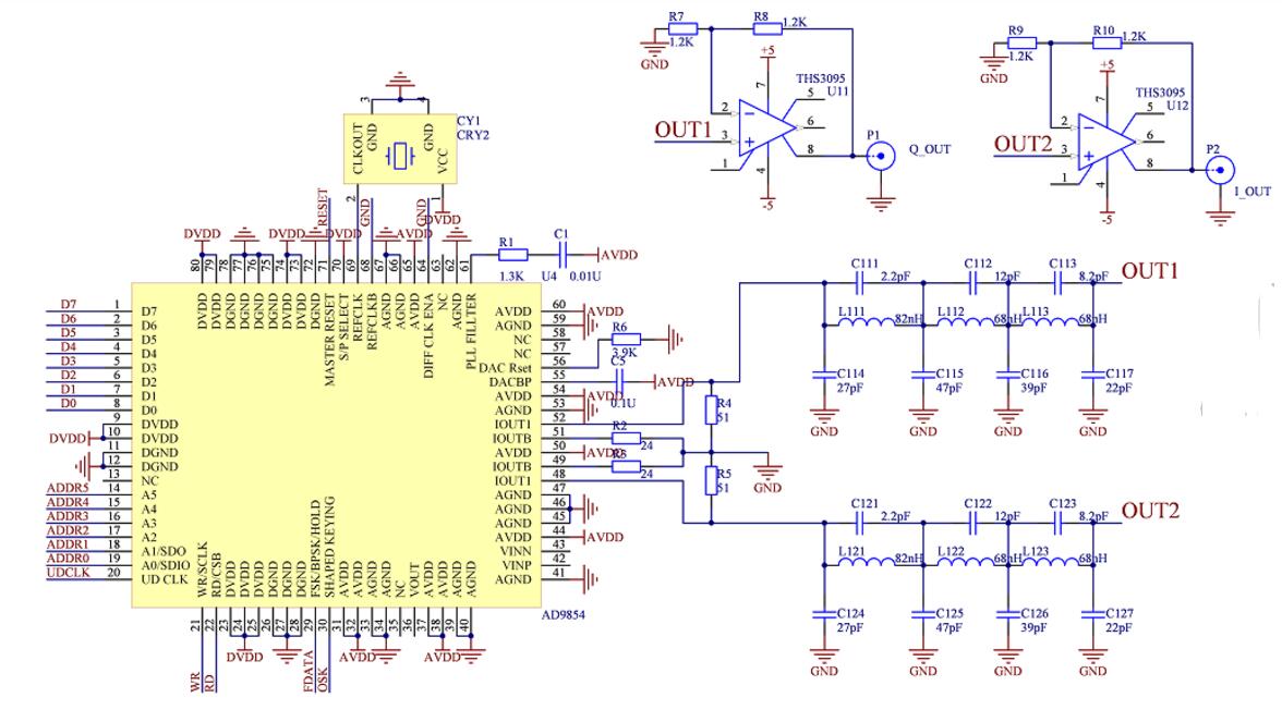 ad9854应用电路图大全（五款ad9854信号发生/频率发生器/正交信号源电路）