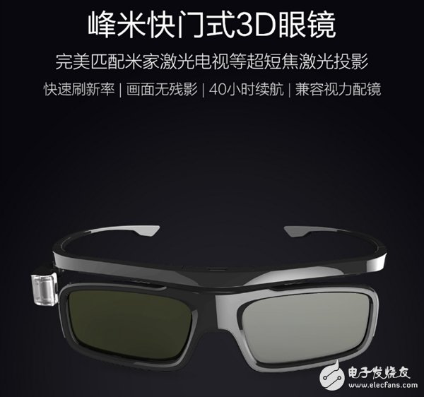 小米首发峰米快门式3D眼镜,120Hz快速刷新率