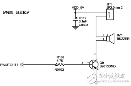 pwm接口蜂鸣器电路连接图