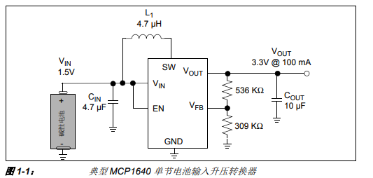 MCP1640單節4A電池升壓轉換器的詳細中文資料概述