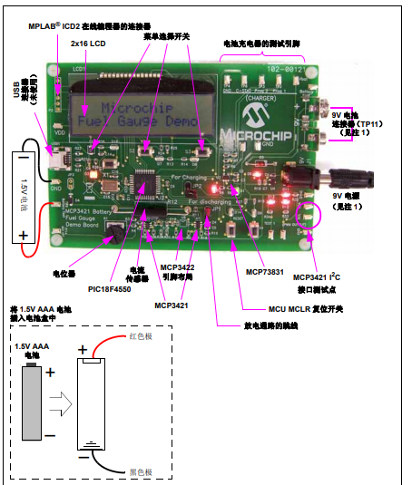MCP3421电池电量计演示板的详细中文资料概述
