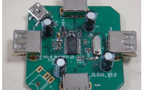 基于GL850G的USB HUB 的原理图和pcb电路图的详细资料概述