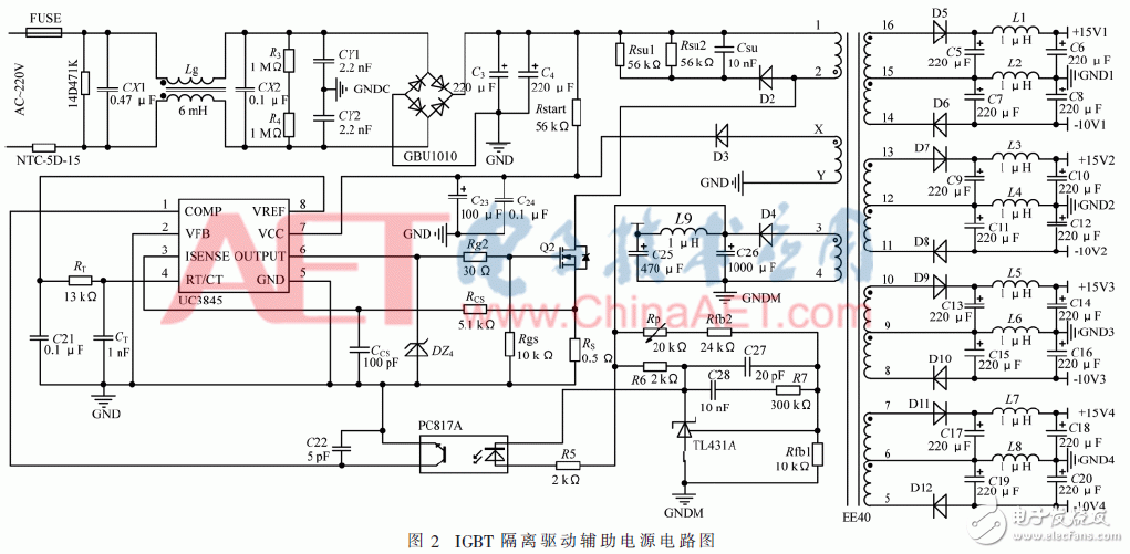 关于igbt全桥逆变隔离驱动辅助电源的设计