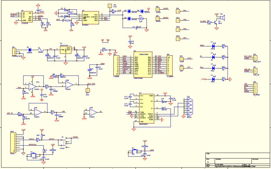 C8051F330ST的单片机开发板资料和实例以及硬件原理图的详细概述