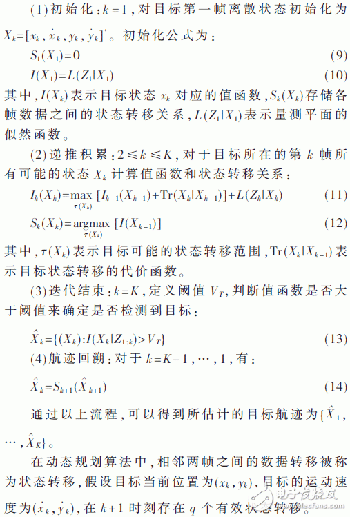 關(guān)于一種基于動(dòng)態(tài)規(guī)劃的機(jī)動(dòng)目標(biāo)檢測(cè)前跟蹤方法