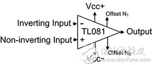 Texas Instruments TL081 op amp connections Texas Instruments 的 TL081 运算放大器连接图片