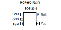 基于MCP9501/2/3/4下的滞后温度可选的温度开关