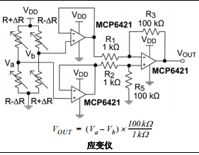 基于MCP6421/2/4下的4.4 µA/放大器、90 kHz运算放大器