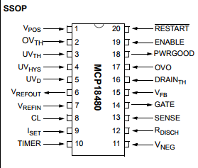 基于MCP18480下的-48V 热插拔控制器