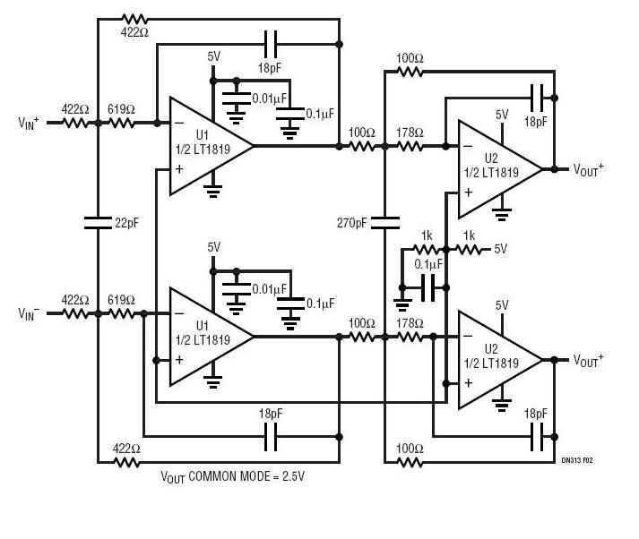 LT1819电路适当增加器件数目和降低组件灵敏度...