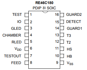 基于RE46C180下的CMOS 可编程离子式烟雾探测器 ASIC