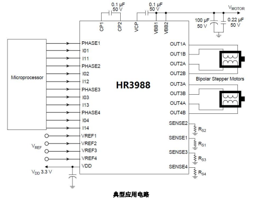 HR3988四路DMOS全桥驱动芯片的详细中文数据手册免费下载