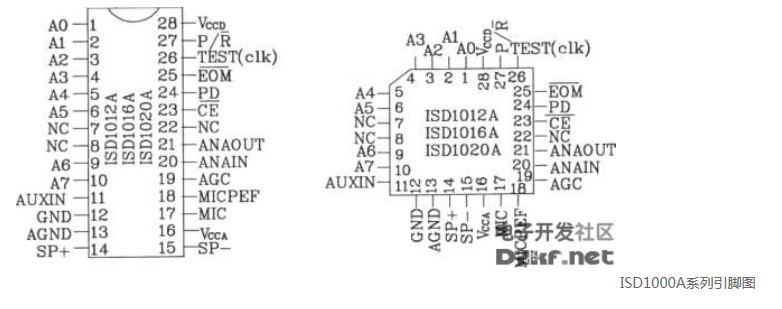 語言錄放電路ISD1000A系列