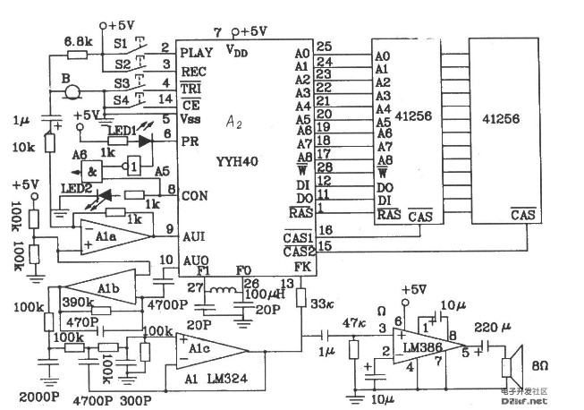YYH40系列語音合成芯片特點及電路圖介紹